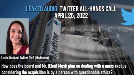 FOR THE BIRDS: Project Veritas Releases Audio of Emergency Twitter Meeting After Musk Takeover