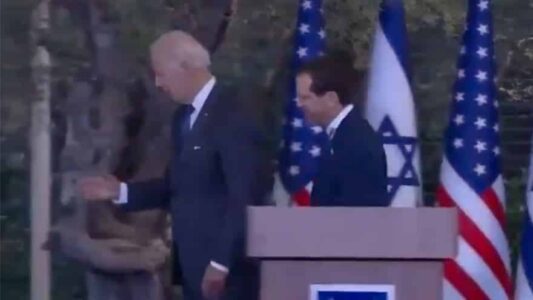 THIS AGAIN? Clueless Joe Tries to Shake Hands with His Imaginary Friend in Israel
