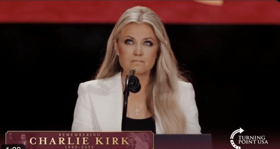 Erika Kirk delivers compassionate, altruistic speech forgiving husband’s murderer ‘because that’s what Christ did’ and ‘what Charlie would do’