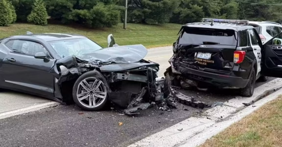 Driver Crashes Into Parked Police Car — Then Admits He Did It “On Purpose”